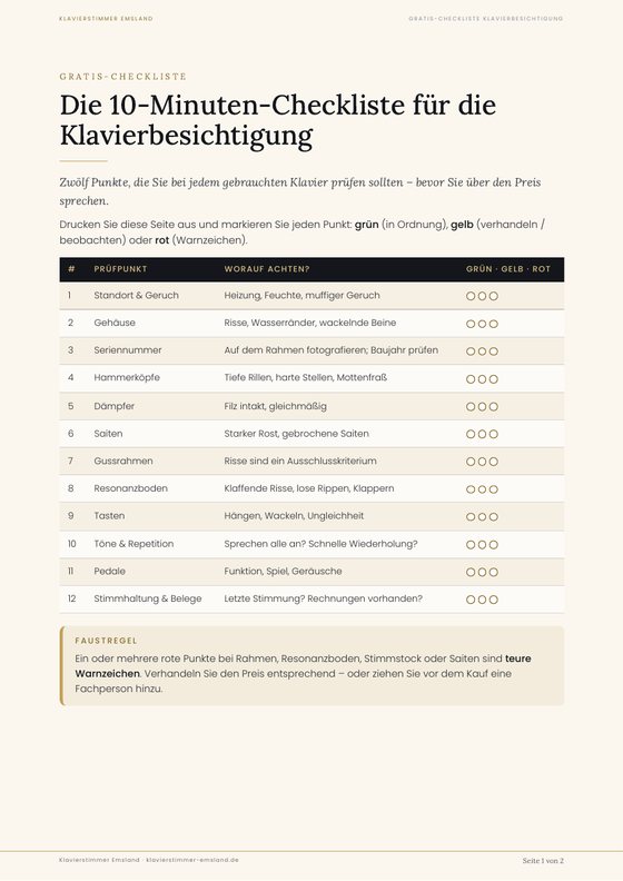 Gratis-Checkliste Klavierbesichtigung